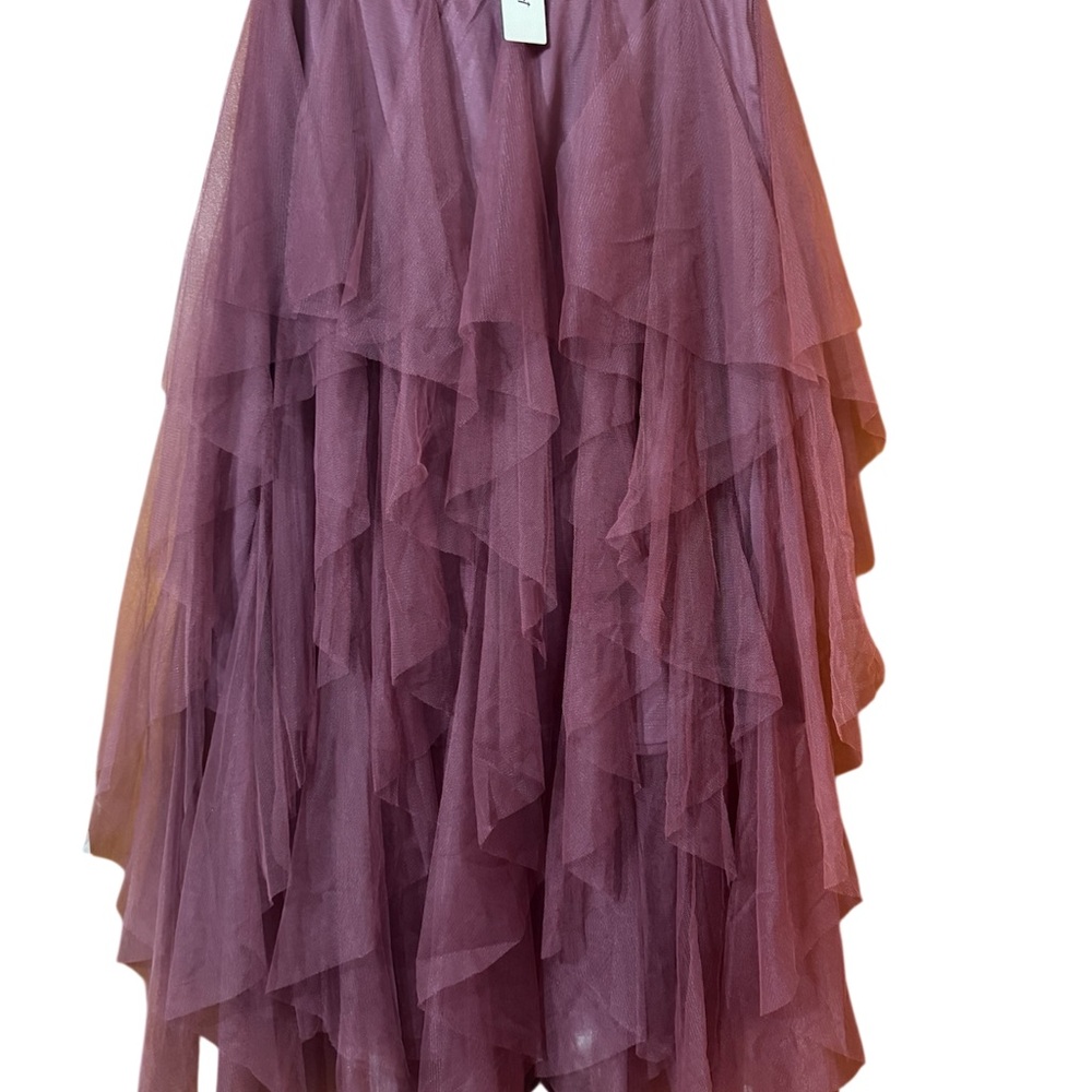 Three Bird Nest Purple Ruffled Maxi Skirt for Night Out